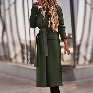 Women's Trench Coats All Match Stylish Lapel Tight Waist Winter Jacket Slim Lady Coat For Outdoor