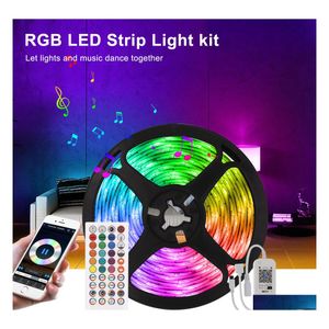 Tiras de LED 16,4ft 32,8 pés 49,2 pés 65,6 pés tira luzes micomlan sincronizar cor de cor RGB Builtin Mic Bluetooth App Controled gota Otmwe