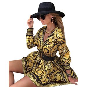 Sexy Dress Women's Printing Dress Womens Casual skirts Vintage Long-skirt Party Blouse Coats Female One-piece Skirt Frocks Club Clothing