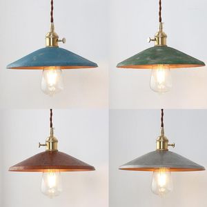 Pendellampor retro järn lock lampor japansk heminredning matsal loft hängande lampa modern mässingsljus fixturer tak ljuskrona