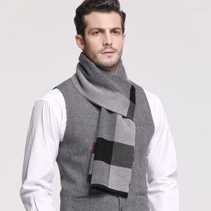 Halsdukar 2023 klassisk Autumn Winter Warm Plaid Man Scarf Cashmere Wool Panama mjuk randig lång högkvalitativ 40 färger SCARVES KIMD22