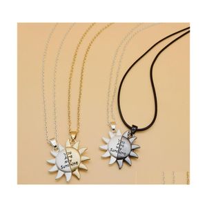 Collane con ciondolo Amanti dei gioielli di moda Collana di coppia Attrazione magnetica solare Magnete a doppio colore per uomo Donna Consegna a goccia Pend Dhrsa