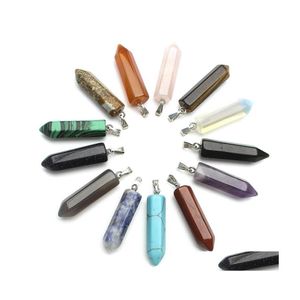 Konst och hantverk Natural Stone Hexagon Prism Rose Quartz Pendants Opal Clear Chakras Gem Fit ￶rh￤ngen Halsband som g￶r dropp Dhago