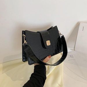 Borse da sera Borsa da donna moda PU modello alligatore borsa sotto le ascelle borsa a tracolla casual da donna hobo tinta unita vintage