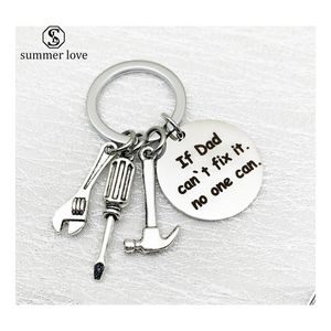 Key Rings Daddy If Dad Cant Fix It No One Can Hand Tools Keychain Gift For Papa Fathers Day Creative Father Keys Chain Jewelry Drop D Dhz7V