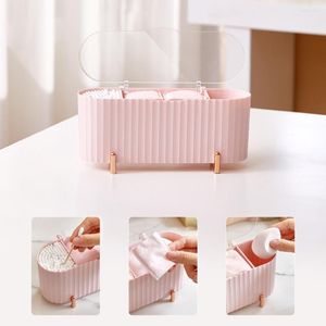 Storage Boxes Plastic Desktop Box Dust-proof With Cover Makeup Organizer Eliminate Clutter Countertop Display Cases For Dressing Table