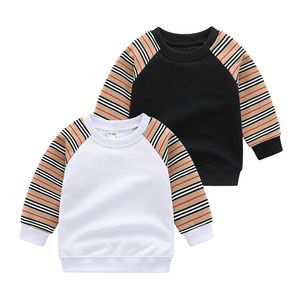 Moletom Infantil 1-6T Meninos Meninas Primavera Outono Roupas Pulôver Listrado Top Moletom Com Capuz Casual Roupa Infantil