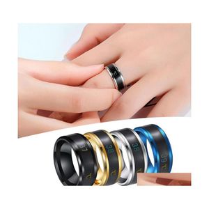 Temperature Display Smart Ring - Titanium Steel, Unisex Magic Finger Jewelry, Sizes 6-12