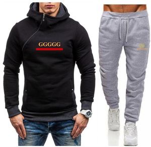 Men Tracksuit Sportswear Set Brand Mens Tracksuit Sporting Fitness Clothing Two Pieces Set Polo Sweatshirts Pants Casual Mens Track Suit