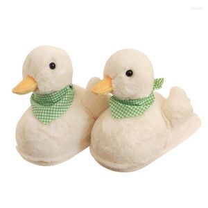 Pantofole Snow Duck Peluche Scarpe da casa per interni Anime Pavimento in legno Donna Uomo Inverno Personalizzato Caldo