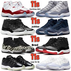 2023 Top Jumpman Basketball Chaussures 11 11s Cool Grey Grey Cherry Jubilee Midnight Navy Velvet Bred Low 72-10 Pure Violet Shoe Mens Designer Retro Sport Sneakers US5.5-13