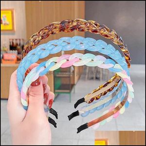 Headbands Fashion Hair Head Hoop Bands Resin Chain Transparent Hairband For Women Colorf Bezel Girls Accessories Drop Delivery Jewel Ottw6