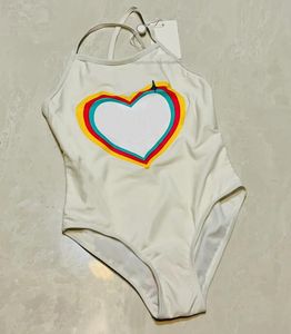 Çocuklar kızlar tasarımcı tek parça mayo yüzme giysileri mayo mektubu baskı plaj yüzme bebek çocuk bikini giysileri