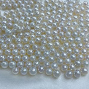 Perline di alta qualità 5 pezzi/lotto 6-6,5 mm rotondo perfetto natura perla sciolta d'acqua dolce mezzo foro forato