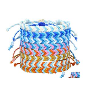 Charm Bracelets Hand Woven Cotton String Bracelet Classic Style Handmade Braided Adjustable Friendship Q504Fz Drop Delivery Jewelry Dhx0S