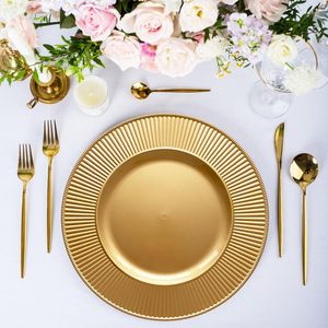 Tablice 12 -RUCKE STILE Plastikowy PVC Złota Rafa Ładowarka na ślub dekoracyjny hurtowy obiad zestaw srebrnych brokat
