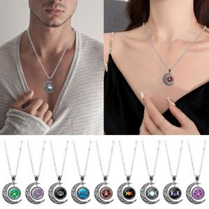 Chains Full Moon Necklace Vintage Elegant Chic Personalized Daily 2023 Triple Pendant Jewelry Charm GiftsChains