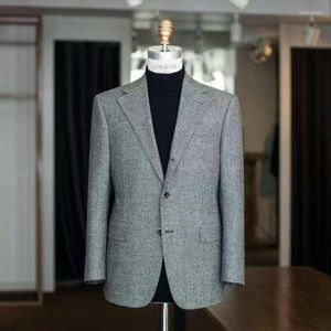 Męskie garnitury jasnoszaro mężczyźni dopuść jednoczęściowy biznes Blazer Single Breasteed Modern Modern Wedding Groom Formal Work Party Przyczynowo dopasowany