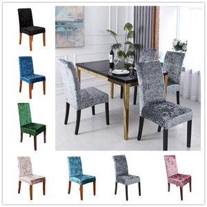 Chair Covers High Elastic Solid Color Stretch Cover Gold Velvet Stool Four Seasons Dinning Desk