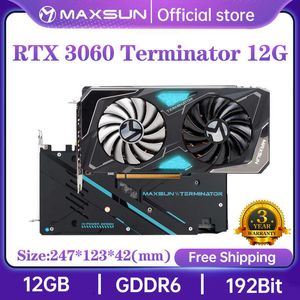 Maxsun 그래픽 카드 전체 새로운 RTX 3060 터미네이터 12G/8G GDDR6 GPU NVIDIA COMPUTHER PC 192BIT/128 비트 게임 비디오 카드