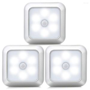 Luzes noturnas Sensor de movimento Bateria LED Bateria alimentada por cabeceira de cabeceira de cabeceira para escadas da sala Iluminação doméstica do corredor