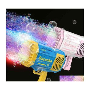 Gun Toys 69 Holes Rocket Bubble Hine Angel Led Kids Matic Soap Bubbles Blower Maker For Wedding Party Outdoor Games Drop Delivery Gi Dh6Jo