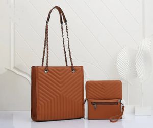 Modehandväskor Luxurys designer axelväskor guldkedja kvinnor handväska äkta läder loulou y-formad väska flip diagonal messenger crossbody väska 3 st.