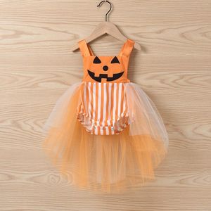 Vestidos femininos moda criança criança crianças meninas meninas sem mangas halloween listrado bodysutuup princesa partido tule tutu traje#p4