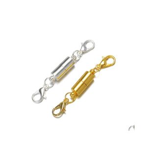 Gancos de ganchos ester/colar de ￭m￣ magn￩tico banhado Gold Sier/ouro em forma de cilindro para pulseiras DIY 319C3 Drop Delivering Acalhos C DHHO5