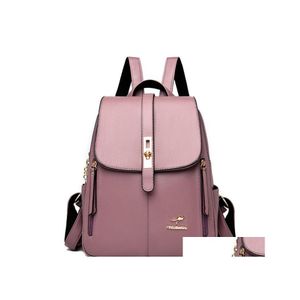 Other Bags Custom Ladies Elegant Luxury For Womens 2021 Largecapacity Women Simple Tassel Solid Color Shoder Messenger Backpack Drop Dhx1O