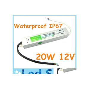 Trasformatori di illuminazione DC 12V 20W Impermeabile Ip67 Adattatore elettronico per driver led Uso esterno Strisce di alimentazione Trasformatore Ac 110240 Otqtk