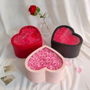 Decorative Flowers 1Set Velvet Soap Rose Flower With Gifts Box Eternal Floral Room Desktop Decoration Wedding Party Valentine's Day