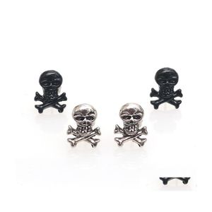 Stud hip hop punk rock masculino homem retro skl brincos de casal decoração de festas halloween presente por atacado 1 par entrega jóias oti5k