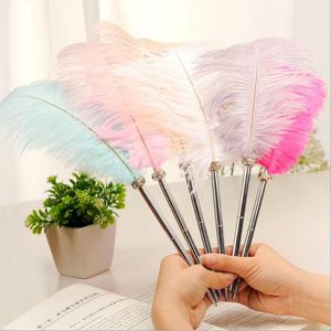 Ballpoint Pens Feather Pen Orush Plush 6 Color Color Office Signatue Metal Romantic Station Horery Suppliespointpoint