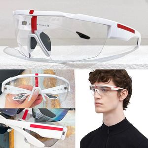 Futurystyczne okulary przeciwsłoneczne Super Men Duże nadmierna tarcza Visor Płaska górna część lustrzana mono soczewki SPS03 Modna dama duża zakrzywiona maska ​​Rama Przezroczyste okulary