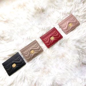 famous Luxurys Designer Mini Wallets Card Holder Key Coin Purses Cowhide Marmont purse classic Womens Mens Wallet Bag passport Fashion holders Credit Metal logo