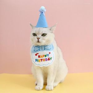 Dog Apparel Pet Birthday Party Hat And Scarf Dogs Dress Up Caps Bib Cat Saliva Towel Funny Pography Props Gift Costume Decoration