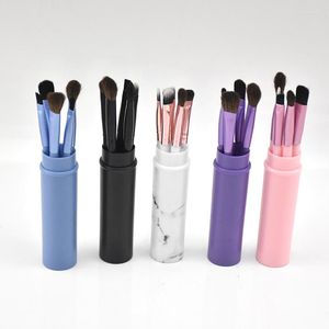 Makeup Brushes Portable 5 Pony Hair Eyeshadow Set Round Bucket Animal Brush Gift