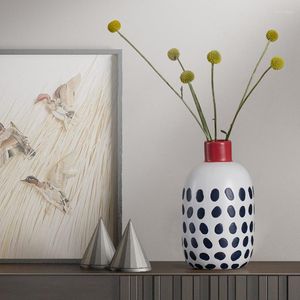 Vaser kinesisk kreativ keramisk vas dekoration retro torkat blomma vardagsrum skrivbord hem