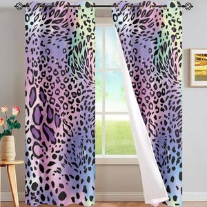 Cortina 2pcs cortinas colorida leopardo/zebra/vaca textura para sala de estar Estudo de alto sombreamento