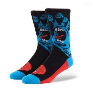 Men's Socks Santa Screaming Hand Skateboard Novelty Street Style Calcetines Hip Hop Meias For Men Women