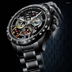 Armbandsur 2023 Toppmodemärke Automatisk skelettklocka Business Men Watches Luxury Mechanical Sports for Wrist Haiqin Design