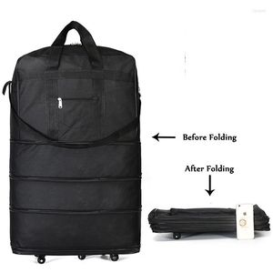 Duffel Bags Waterproof Portable Travel Rolling Suitcase Air Carrier Bag Unisex Expandable Folding Oxford With Wheels