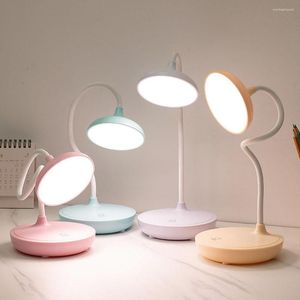 Bordslampor 3600 mAh laddning LED Tre-växlad beröring Dimning Reading Desk Lamp USB Eye Protection Learning Pen Holder Small