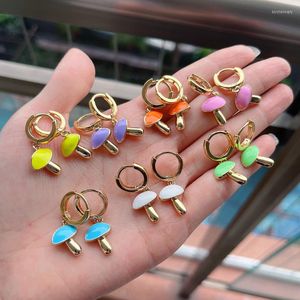 Dangle Earrings 6Pairs Earring Jewelry Dainty Mushroom Pendant Colorful Enamel Lovely