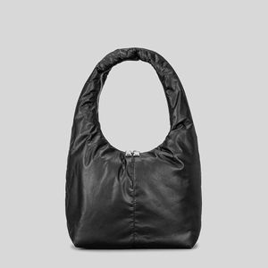 Fashion Nylon Padded Half Moon Women Shoulder Bags Designer Hobos Handbags Luxury Down Cotton Puffy Bag Small Tote Purses 2022 230129