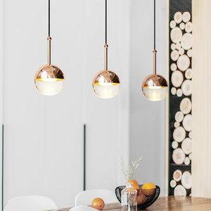 Pendant Lamps Modern Simple Glass Lights Led Golden Seed Shade Hanging Lamp For Bedroom Restaurant Livingroom Deco Maison LuminairePendant