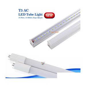 LED -rör T5 Tube Light 4ft 3ft 2ft fluorescerande G5 -lampor 9W 15W 18W 22W 4 fot Integrerad lampa AC85265V Drop Leverans Lighting Bbs Otjes