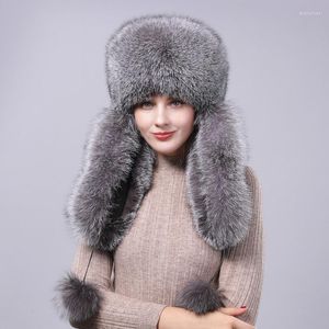 Berets Real Raccoon Pi Leifeng Hat Fur Female Fashion Russian Chubby Natural Warm Fluffy With Tail