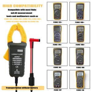 Ziboo I600E 600AMP AC Akım Kelepçesi 4mm Muzlu Multimetre/MV Ölçüm Araçları için Fluke I400E için mükemmel yedek